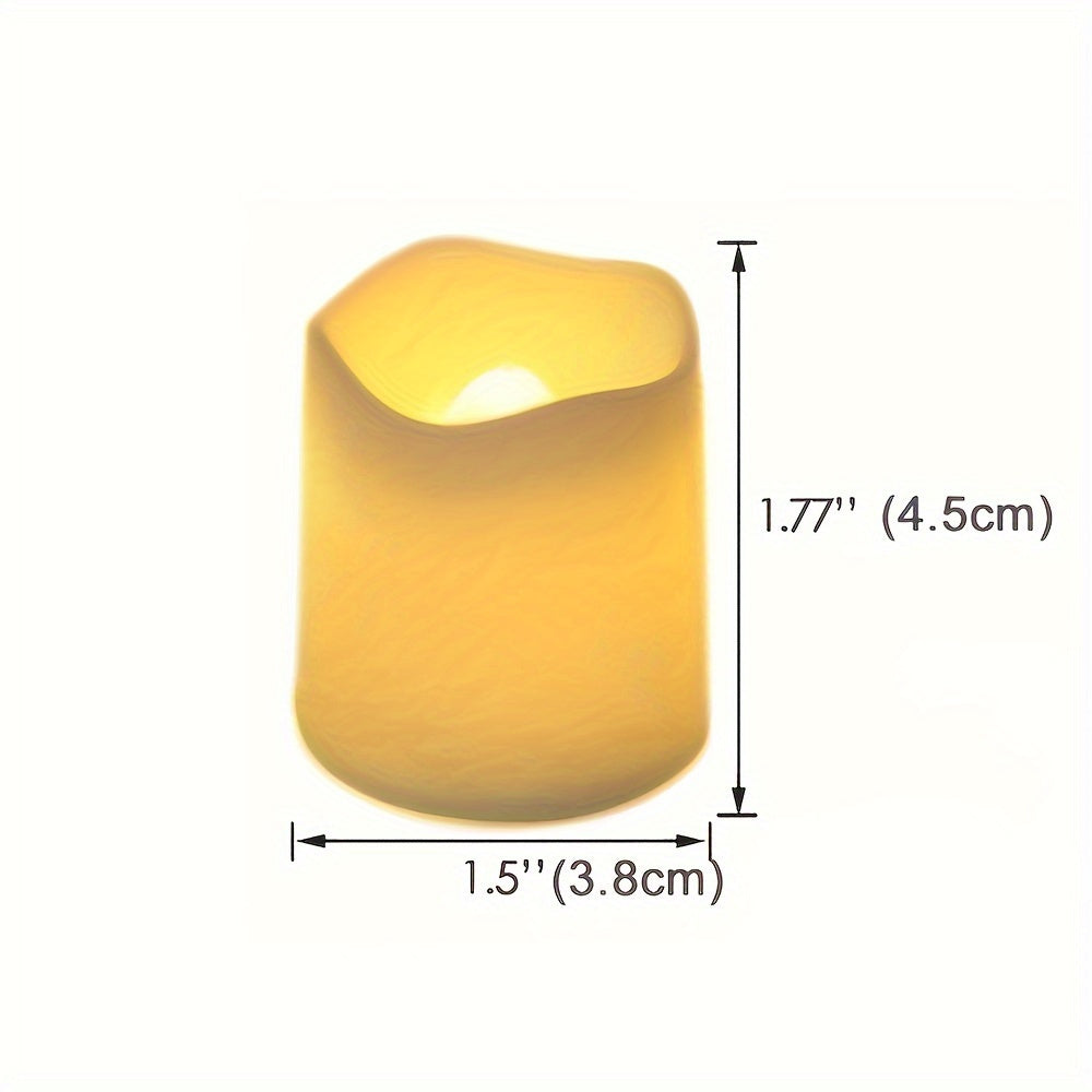 0207ba 24-Pack Warm White Flameless LED Candles - Long-Lasting, Safe for All - Perfect for Outdoor Travel, Halloween, and Christmas Decor