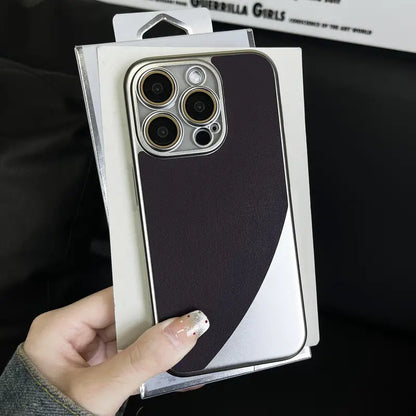 Glinting Matte Touch Leather Case - iPhone