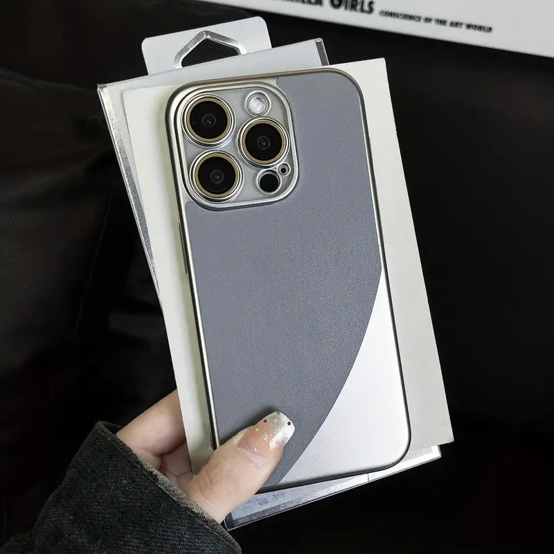Glinting Matte Touch Leather Case - iPhone