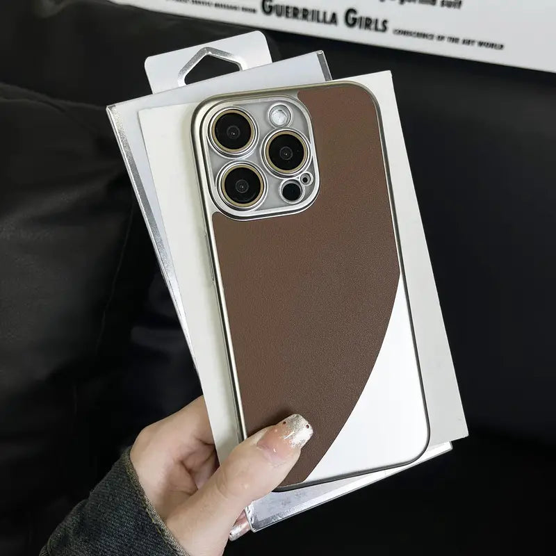 Glinting Matte Touch Leather Case - iPhone
