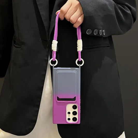 Card Holder Gradient Mode Lanyard Case
