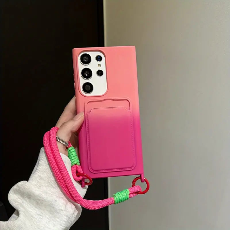 Card Holder Gradient Mode Lanyard Case