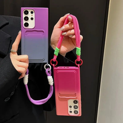 Card Holder Gradient Mode Lanyard Case