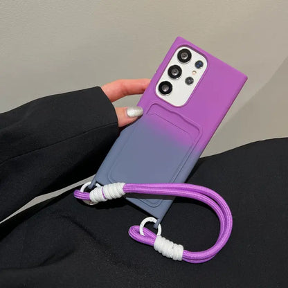 Card Holder Gradient Mode Lanyard Case