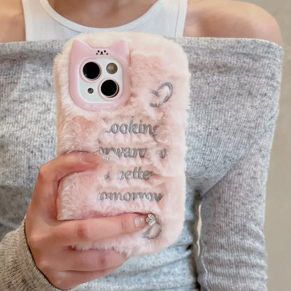 Cute Cat Ears Embroidery Case