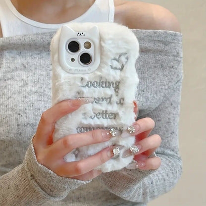 Cute Cat Ears Embroidery Case