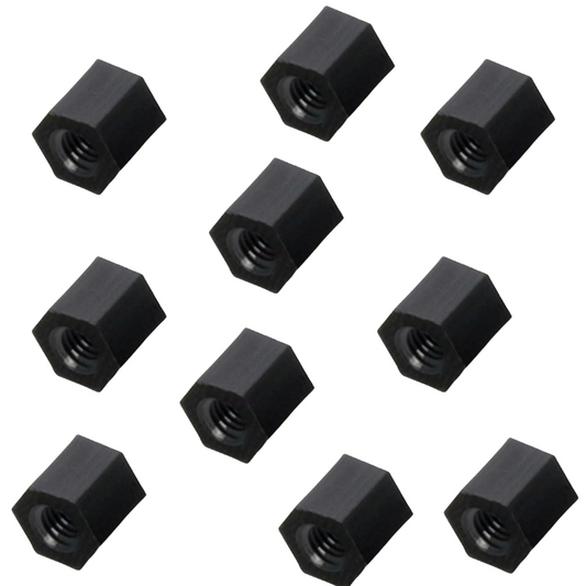 M3*9MM Black Nylon Double Pass Hexagonal Column Isolation Column (Pack of 10)