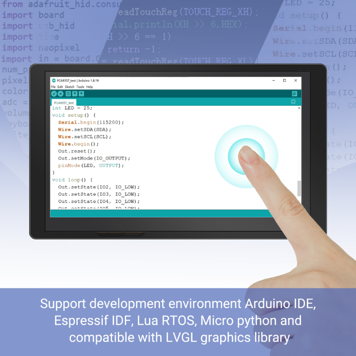 ELECROW 7.0" ESP32 HMI Display: Arduino/LVGL/Micropython/PlatformIO Compatible With Acrylic Case