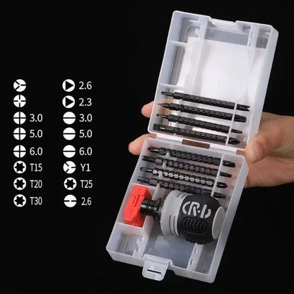 Ratcheting Double-Head Screwdriver with Storage Box