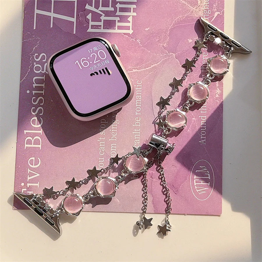 Cat's Eye Stone Bracelet Beaded Strap