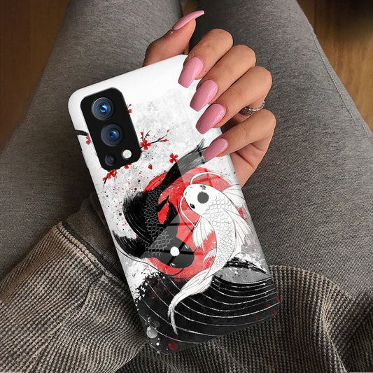 Yin Yang Kio Fish Designer Glass Case  - OnePlus Nord Series