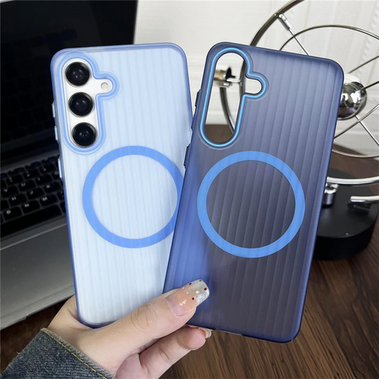 Translucent Matte Corrugated Magnetic Charging Case - Samsung