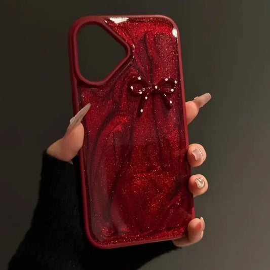Shiny Glitter Bow Luxe Case