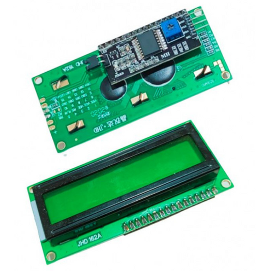 16x2 Green LCD with Soldered I2C/IIC Interface