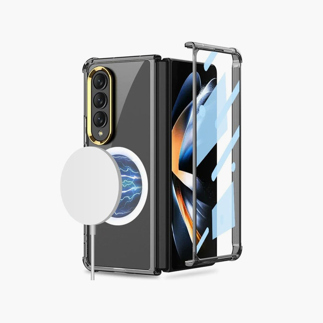Galaxy Z Fold4 Crystal Magsafe Metal Ring Case