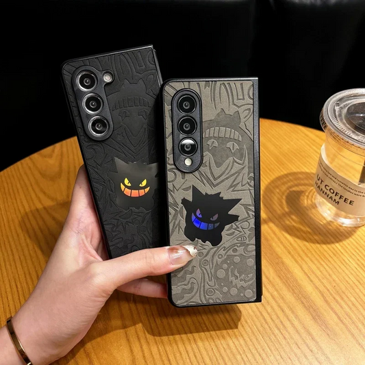 Galaxy Z Fold Series Artistic Anime Leather Emboss Case - Samsung