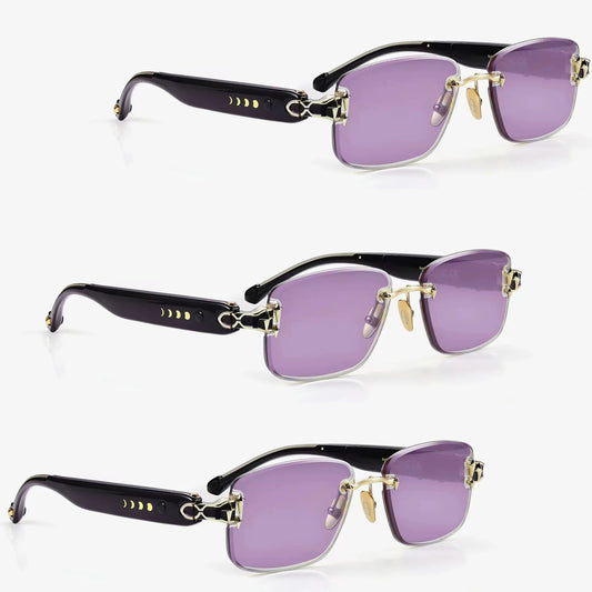 Touch-Slide Color Shift Rimless Sunglasses