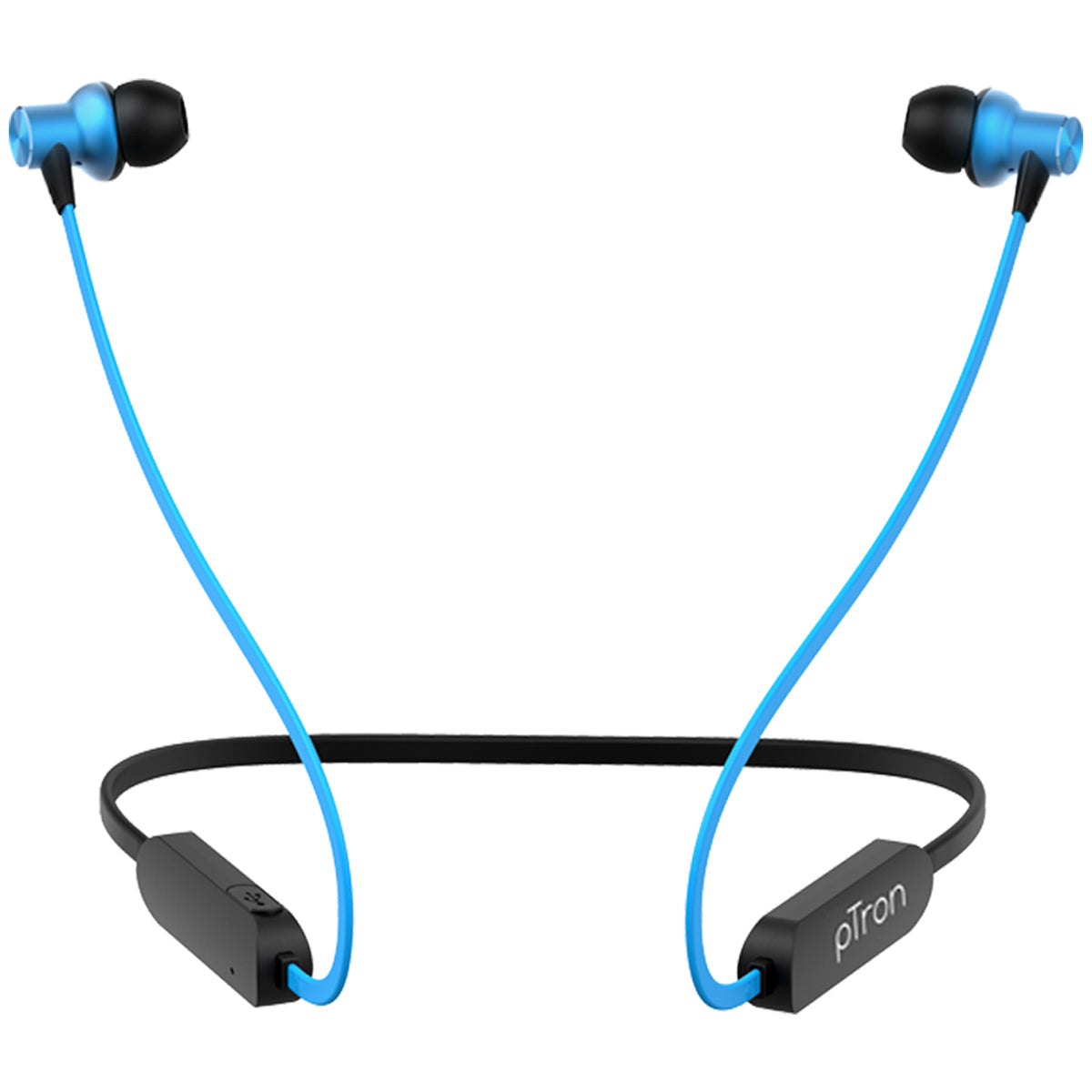 pTron Avento Classic Bluetooth 5.0 Wireless Earphones with Deep Bass & Voice Assistance (Black/Blue)