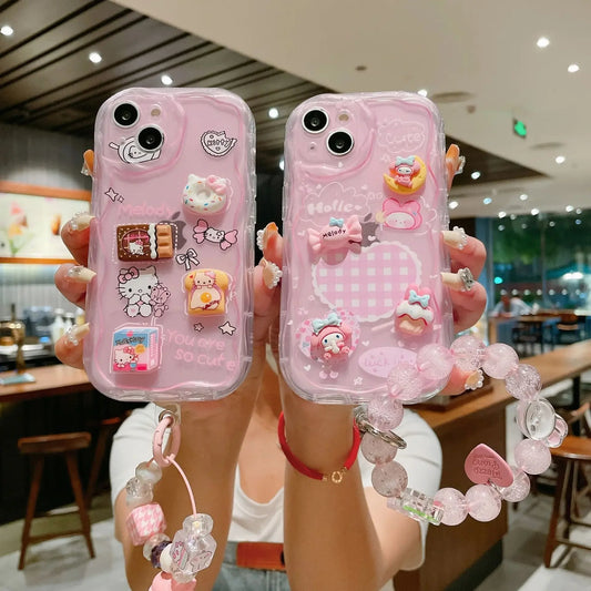 Chic Kawaii Cartoon Case With Lanyard
