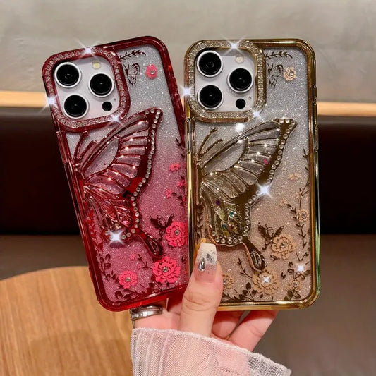 Enchanted Butterfly Quicksand Glitter Case