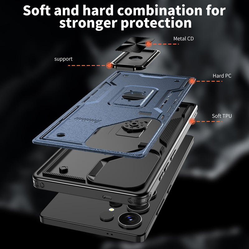 Sculpted Armor Metal Ring Kickstand Case - Samsung