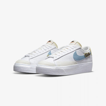Nike | BLAZER LOW PLATFORM NEXT NATURE  { PALE IVORY / BOURDER BLUE