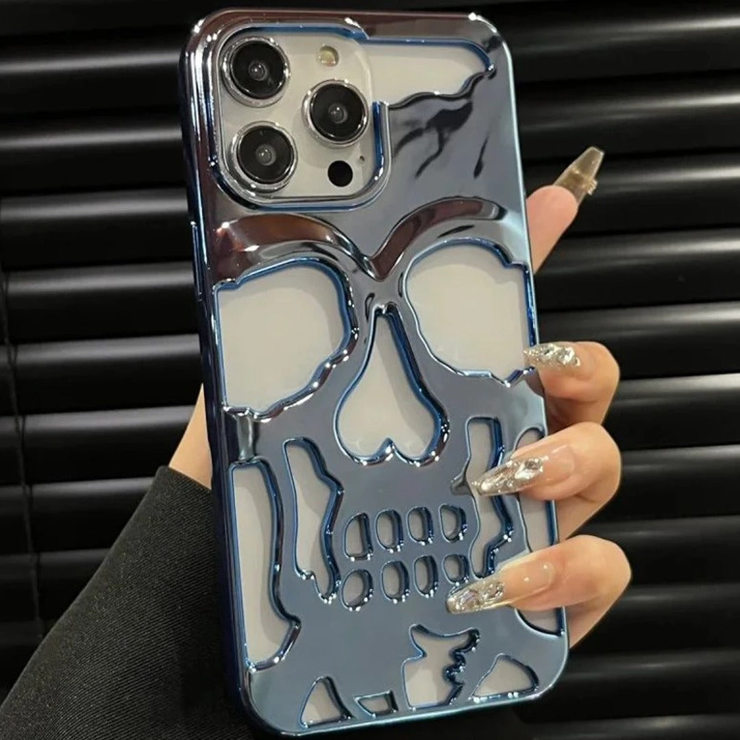 iPhone 15 Series Hollow Skull Design Case