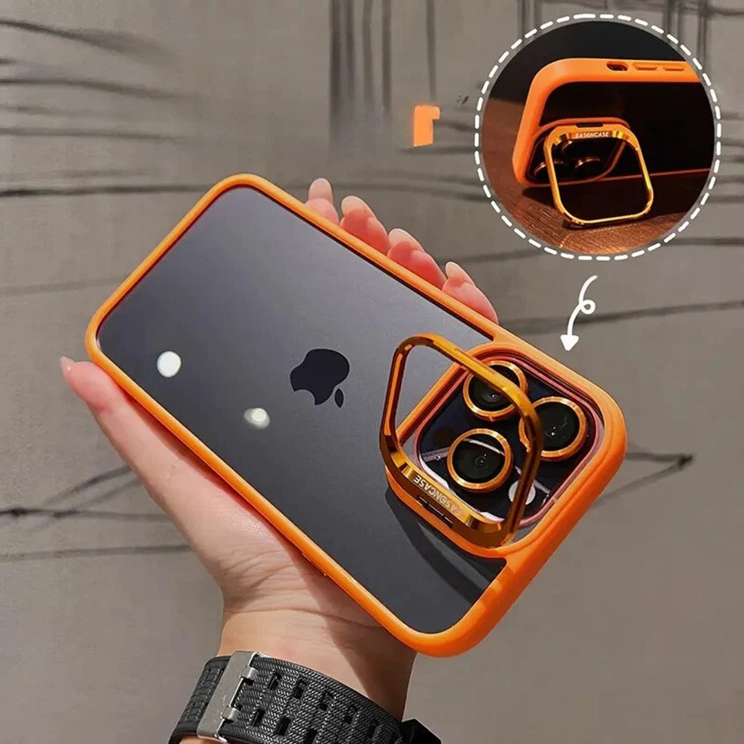 iPhone 15 Series Luxury Camera Lens Flip Bracket Case