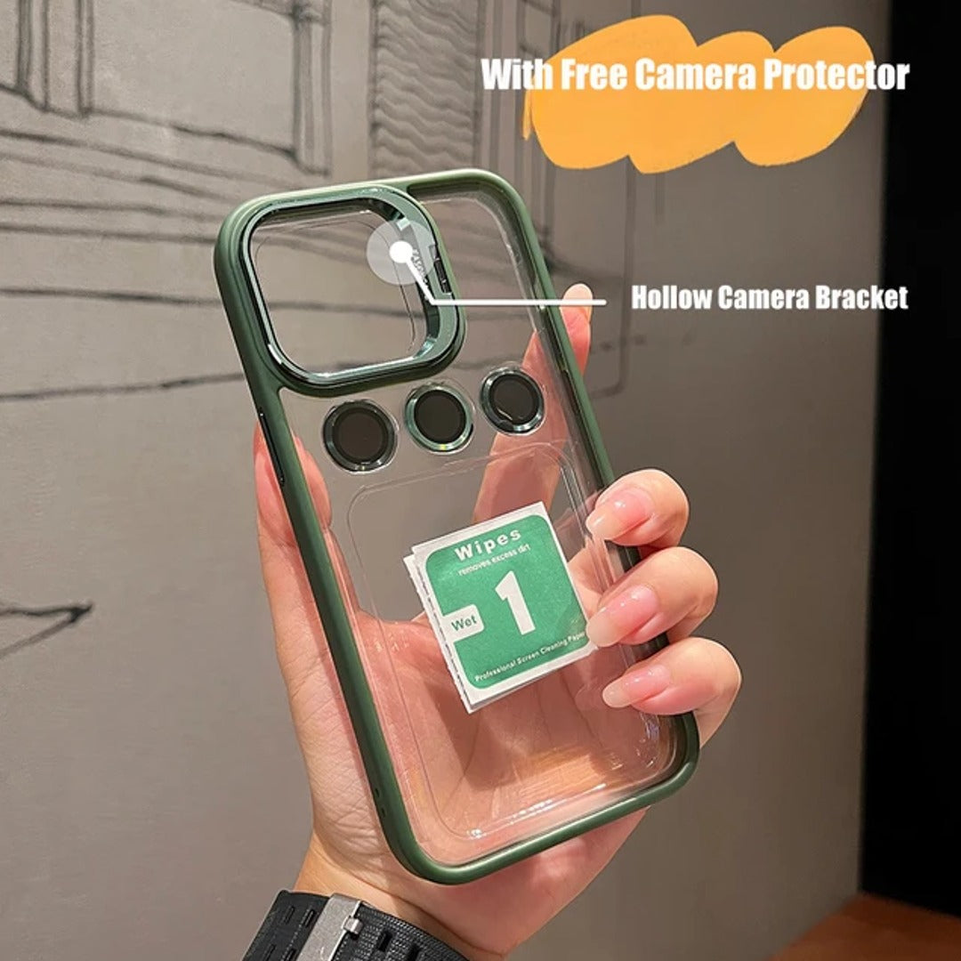 iPhone 15 Series Luxury Camera Lens Flip Bracket Case