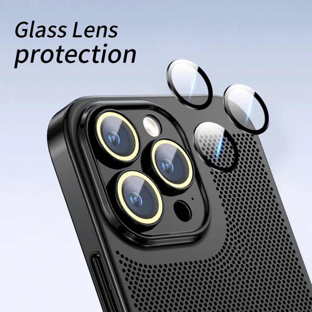 iPhone 14 Series Titanium Mesh Protective Lens Case