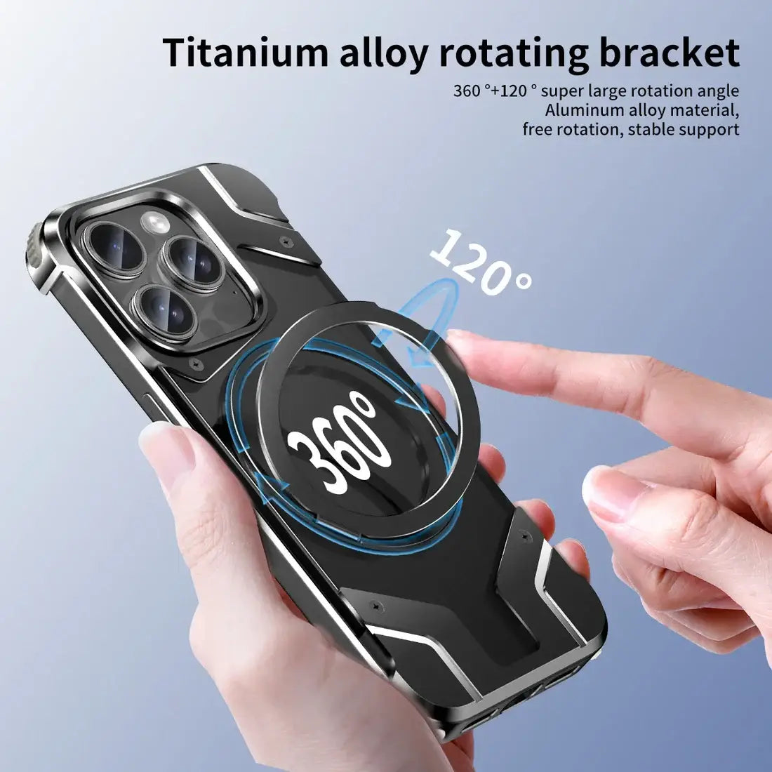 Titanium Rimless Magnetic Stand Case - iPhone