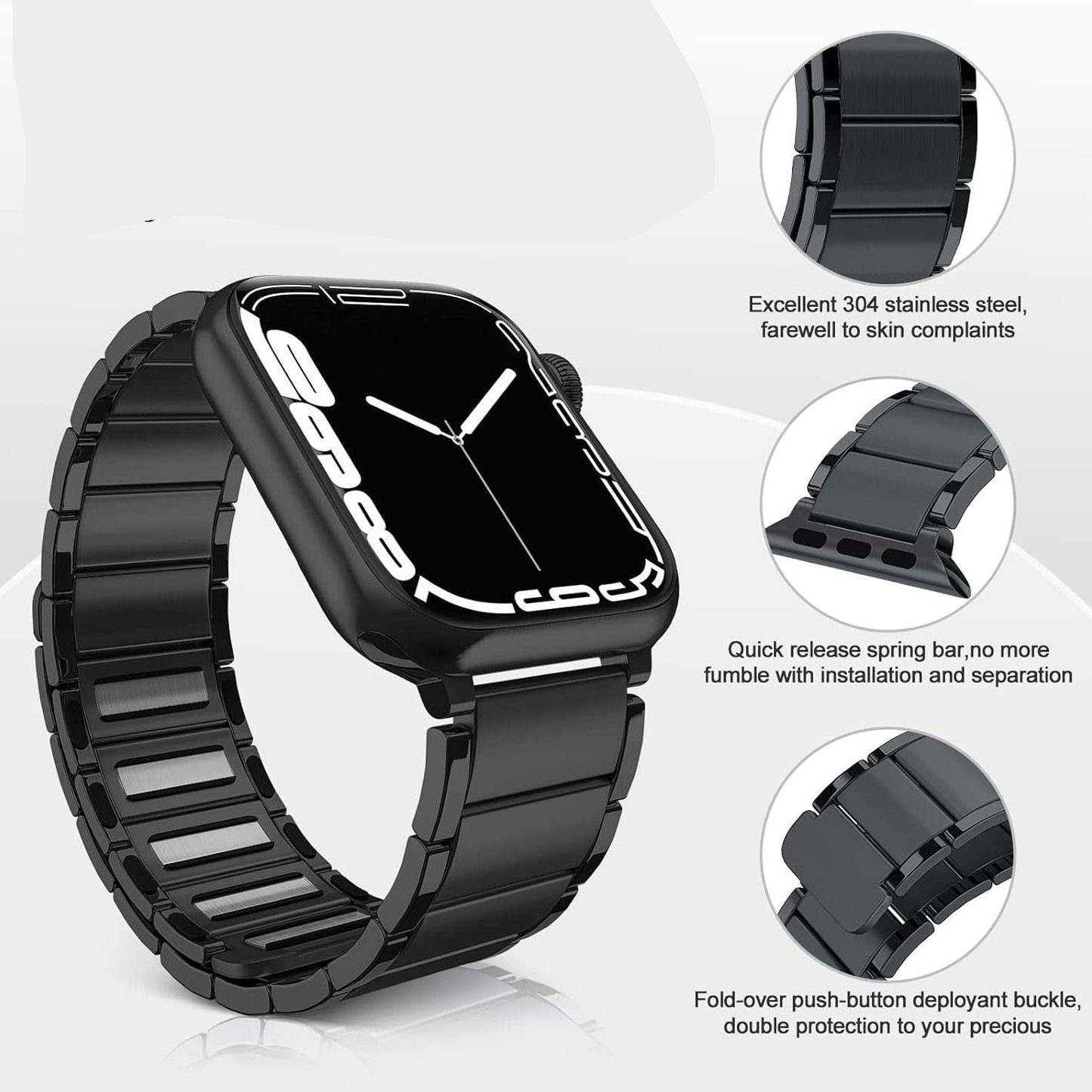 Luxury Magnetic Metal Link Strap for Apple Watch