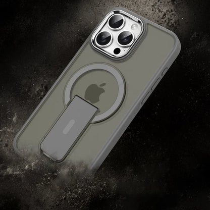 Frosted Elegance Kickstand Magnetic Case - iPhone
