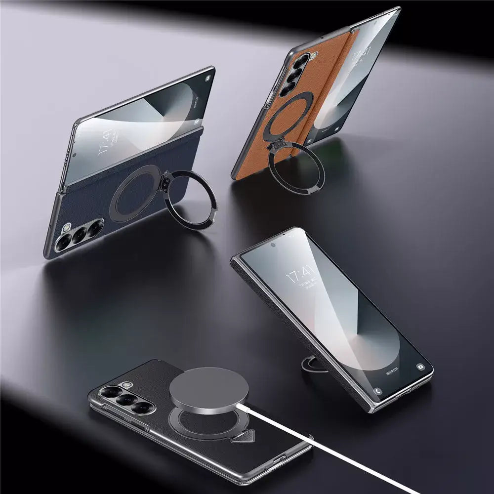 Galaxy Z Fold Series Infinity Luxe Leather Kickstand Case