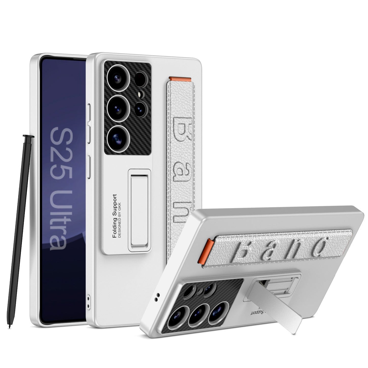Galaxy S25 Series Magnetic Hinge Case with Pen Holder and Wrist Strap