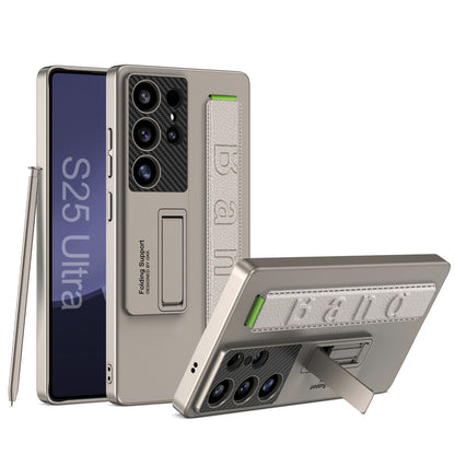 Galaxy S25 Series Magnetic Hinge Case with Pen Holder and Wrist Strap