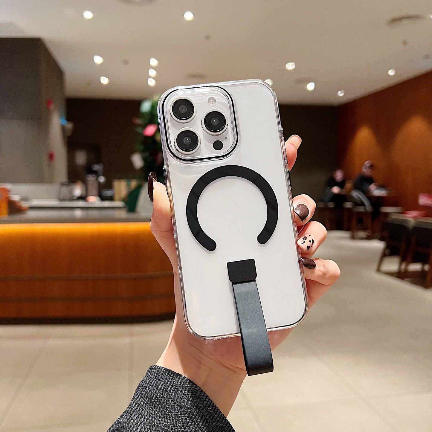 Crystal Magnetic Grip Strap Magsafe Case - iPhone