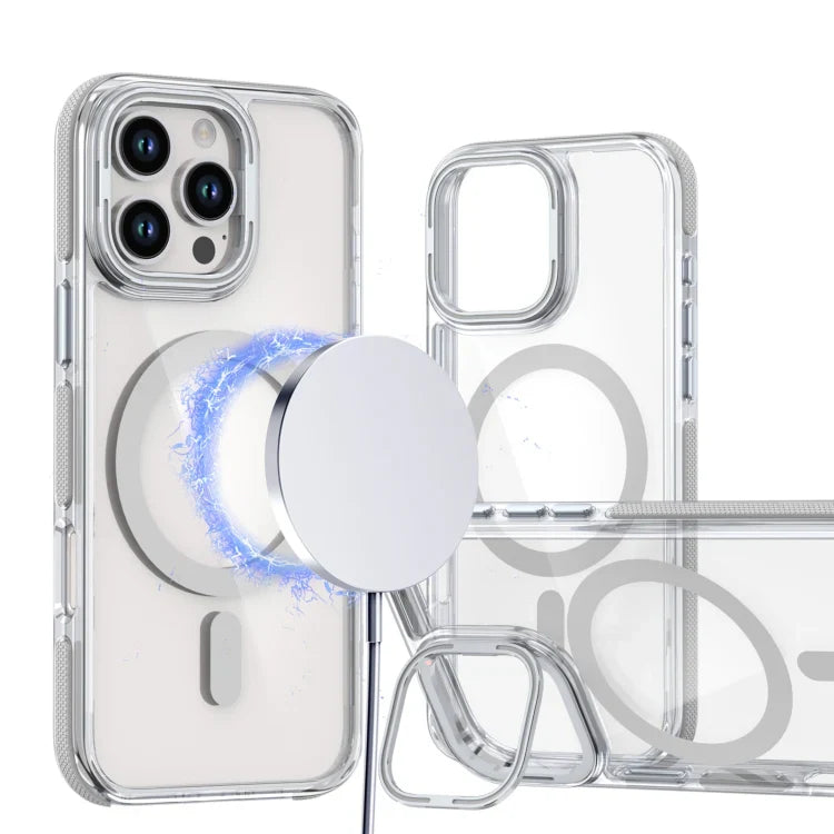iPhone 16 Series Crystal Magsafe Lens Bracket Case