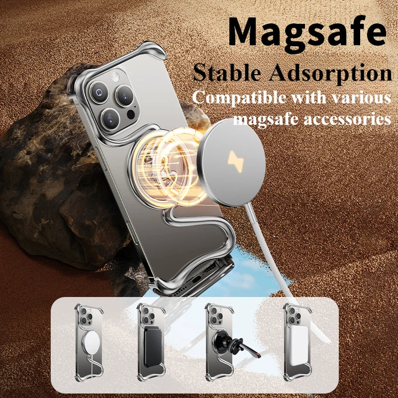 Premium Metallic Wave Magsafe Case - iPhone
