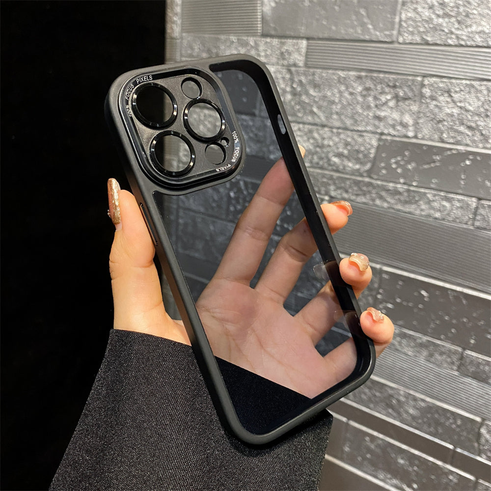 Clear Slim Metal Camera Shield Case - iPhone