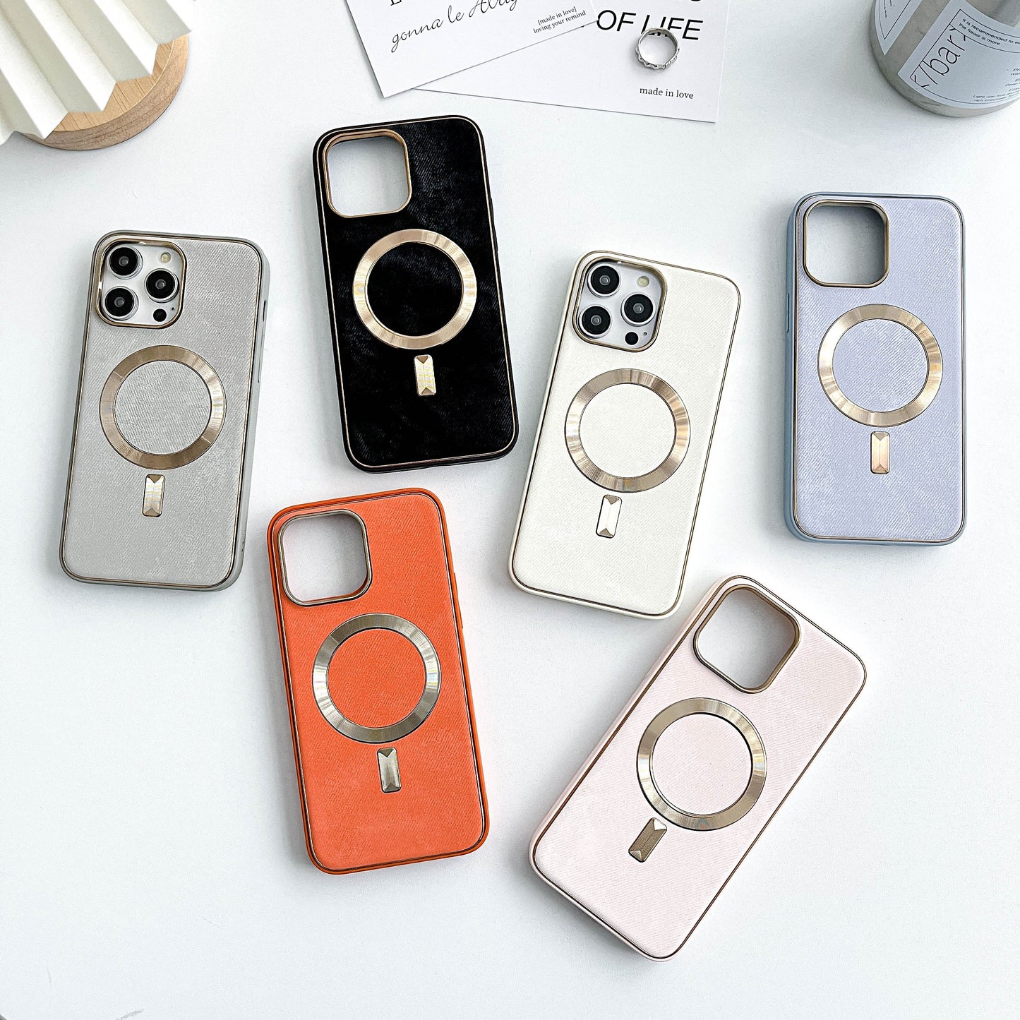 Lavish Denim Textured Bling MagSafe Case - iPhone