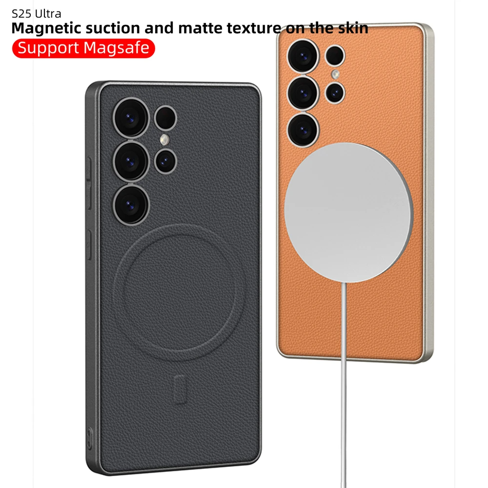 Galaxy S25 Ultra Elegant Magnetic Leather Case
