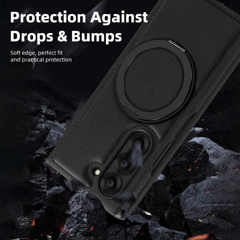 Galaxy Z Fold Series Magnetic Ring Armor Kickstand Case