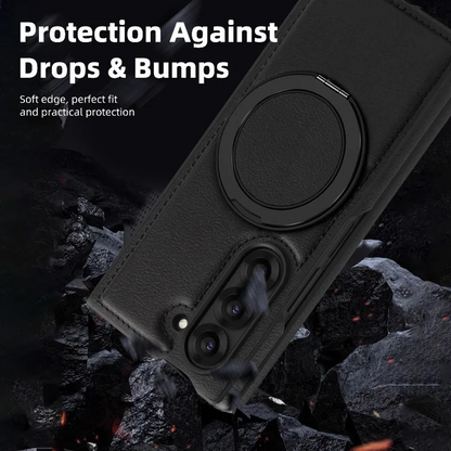 Galaxy Z Fold Series Magnetic Ring Armor Kickstand Case