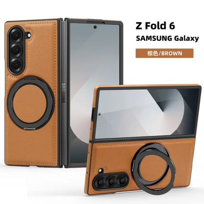 Galaxy Z Fold Series Magnetic Ring Armor Kickstand Case
