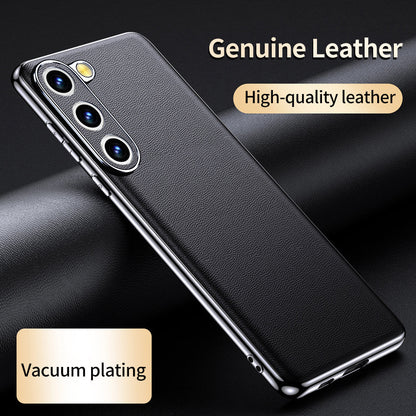 Classic Leather Craft Edge Plating Case - Samsung