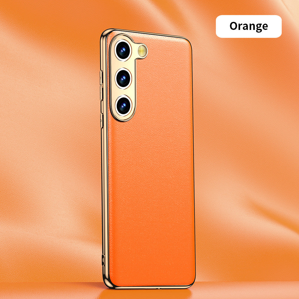 Classic Leather Craft Edge Plating Case - Samsung