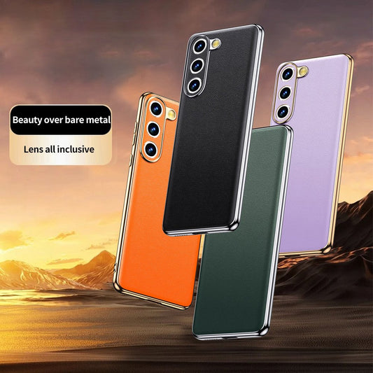 Classic Leather Craft Edge Plating Case - Samsung
