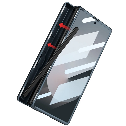 Galaxy Z Fold Series Leather Hinge Stand Case