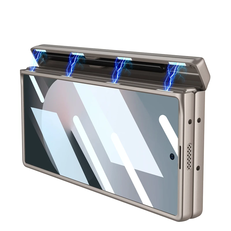 Galaxy Z Fold Series Leather Hinge Stand Case